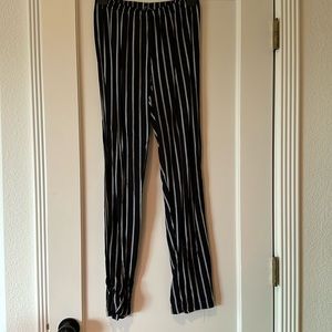 Brandy Melville elastic waist linen pants pinstripe
